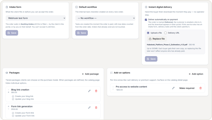 Turn a purchase into ready work automatically