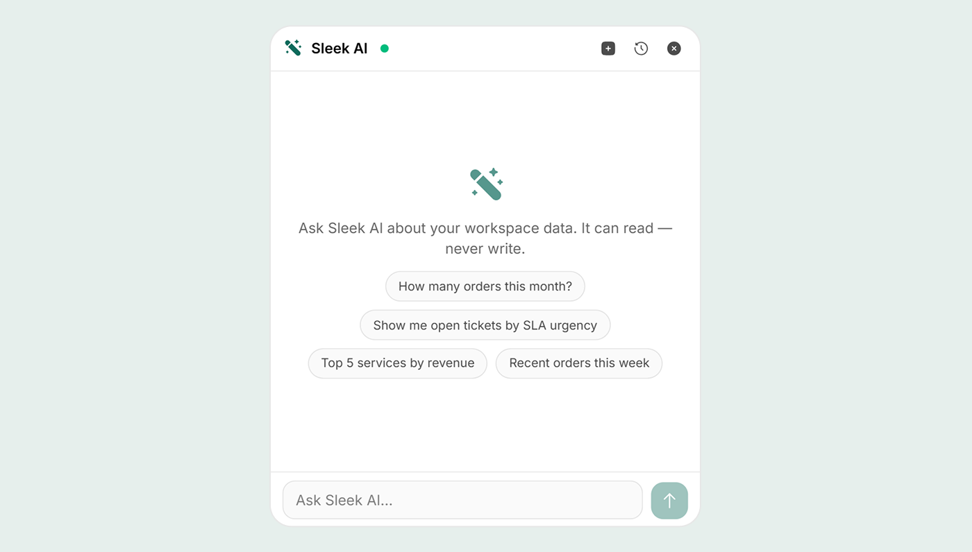 Answers not actions sleek ai