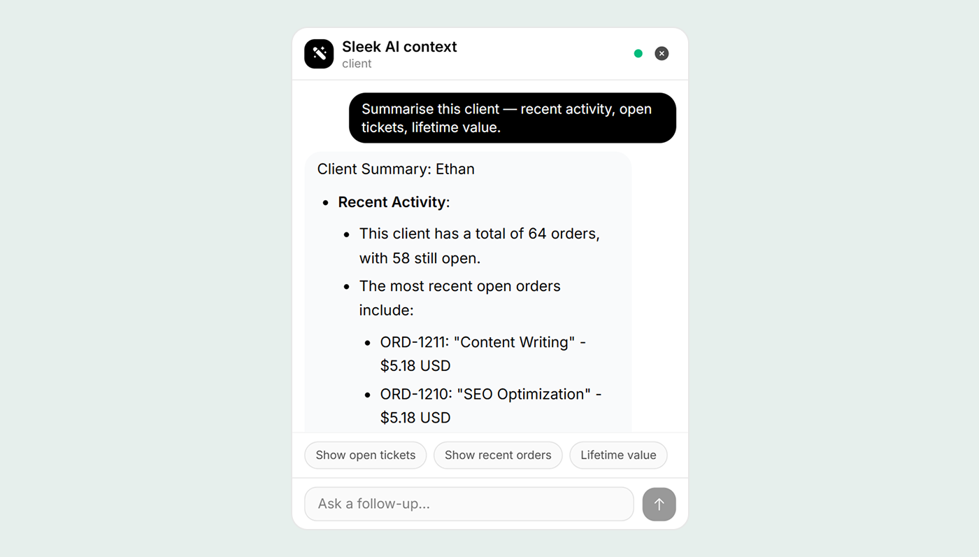 Scoped to who is asking sleek ai