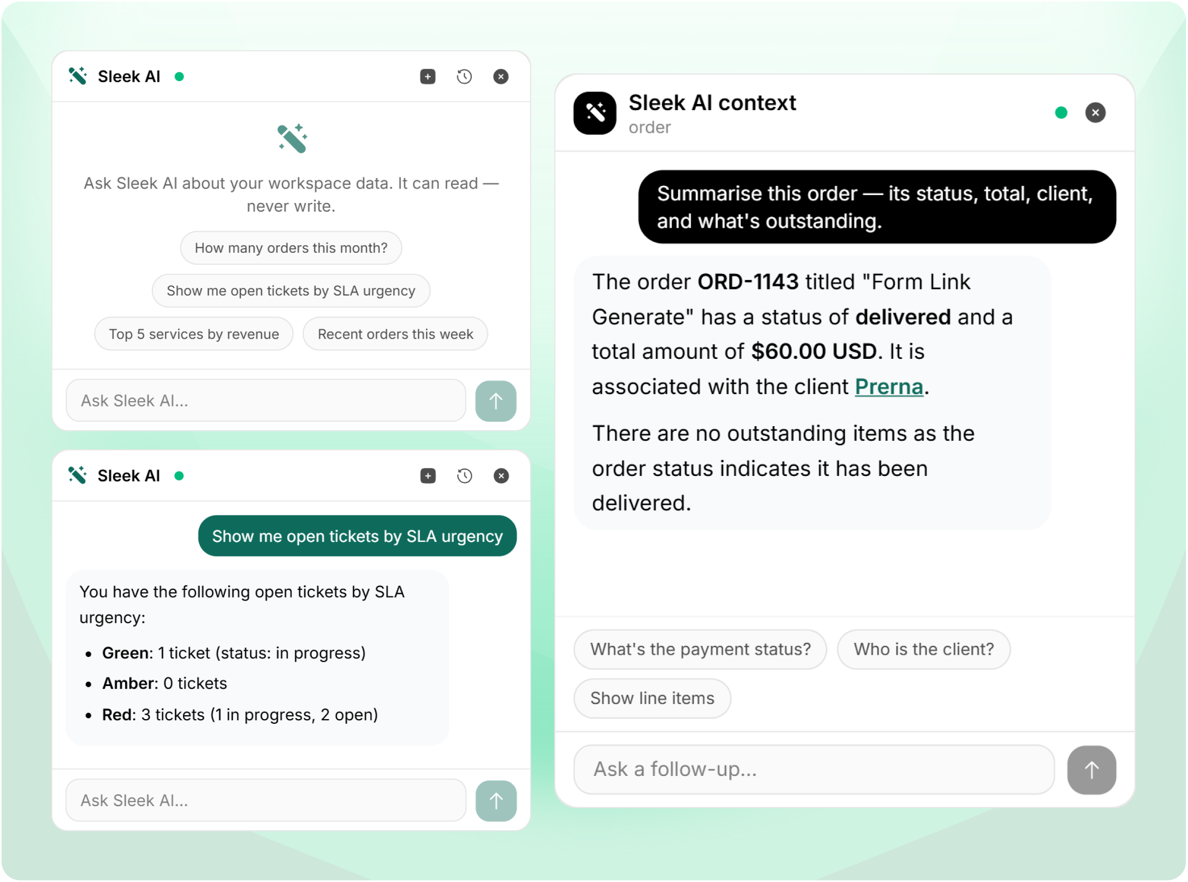 SleekAI Dashboard Hero
